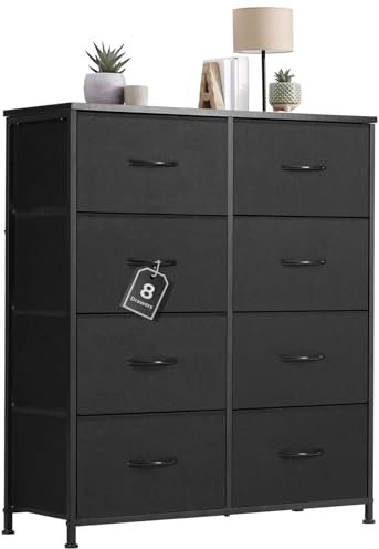 Sweetcrispy Comò Camera da Letto Cassetto Ampio Cassettiera 8 Cassetti in Tessuto con Maniglie, Cassetti in Stoffa Armadio Armadio TV Stand per Camera da Letto Armadio Soggiorno Cameretta