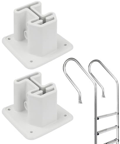 Plaques de fixation pour échelle de piscine, de sol, bride - En résine - Pour un maintien stable - Pour piscine, balustrade, kayak, sol, jardin