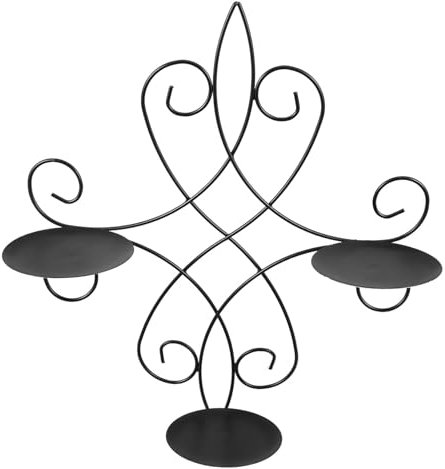 JUMPLAWN Cast Iron Wall Mounted Candle Holder Vintage Black Sconce for Home Decor Decorative Wall Art Hollow Style Design for Creating Warm Romantic Atmosphere