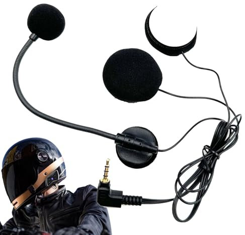 Nuytghr Helmet Speakers, Motorcycle Audio Headphones, High Definition Sound System, Built in Communication Earbuds, Ideal for Street Riding, Dirtbike, Racing, Snowmobile, Touring, Black