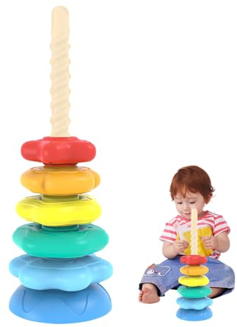 Stapelspielzeug,Drehbarer Turm Mit Ringen | Sensorischer Spielturm für Kinder Lernentwicklung
