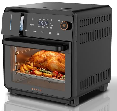 OUNIN Air Fryer Toaster Oven Combo – 11-in-1 Countertop Convection Steam Oven with Air Fryer, Steam, Dual Cook, Bake, Roast, Dehydrate, 90–430°F, Self-Cleaning, 16qt Capacity