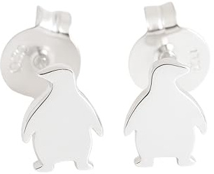 Pinguin Ohrringe Damen 925 Sterling Silber | nickelfrei - Filigrane Tier Ohrstecker minimalistisch - Geburtstagsgeschenk für Frauen - Handgefertigte