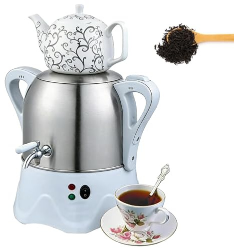 2000W Elektrischer Türkischer Teekocher – 3L Edelstahl Elektrischer Samowar mit 1L Keramik-Teekanne, Warmhaltefunktion für Türkischen Tee, Kaffee & Kräuterteezubereitung #2