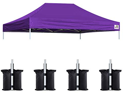 Eurmax USA Pop-Up-Pavillon-Zeltabdeckung, nur Ersatzteil, Bonus 4-teilige Gewichtstasche (25,4 x 38,1 cm, lila)