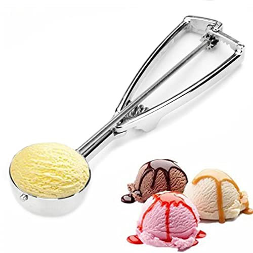 Amison Cuchara para Helado Acero Inoxidable, Paleta de Hielo Espátula Raspador de Hielo Pinzas, 5 cm Heladera para Los Redondas Bola de Hielo
