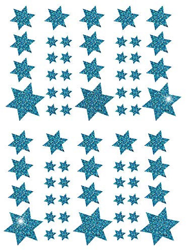 Oblique-Unique® Weihnachts Sterne Sticker Aufkleber - Deko Weihnachten - Farbe wählbar (Türkis)
