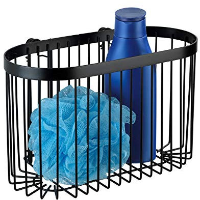 WENKO Wandablage groß Classic Plus Black Wandregal, Badablage mit hochwertigem Rostschutz Schwarz