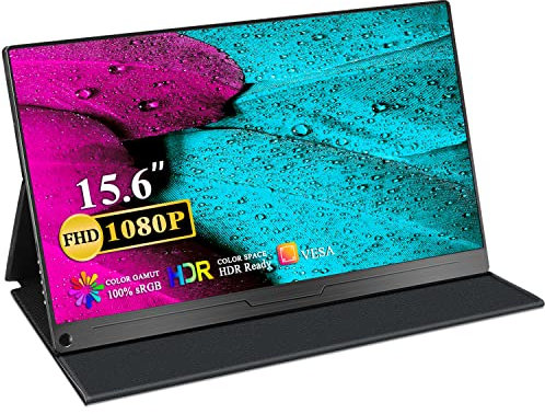 Moniteur Portable 15.6' Écran USB C, UPERFECT 1920X1080P IPS Ecran PC 15.6 FHD Travail ou Gaming avec connecteur HDMI/Type-C pour, Xbox, PS4, etc, avec Étui de Protection