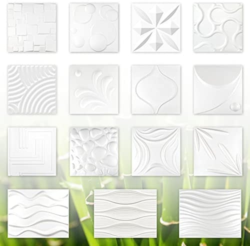 Pannelli 3D da 63 x 80 cm design a parete e soffitto. Prodotto naturale al 100% pannelli in fibra di bambù e canna da zucchero ecologici. (ELEANOR 2 m²) pannelli di rivestimento a parete e a soffitto.