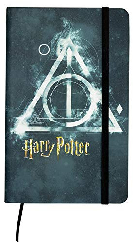 United Labels Harry Potter Notizbuch - Heiligtümer des Todes Hardcover liniert 80 Blatt mit Gummiband Schwarz 13 x 21 cm