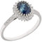 Ardeo Aurum Damenring aus 375 Gold Weißgold mit 0,24 ct Diamanten Brillant 1,6 ct blauer Saphir oval 8x6 mm Edelstein Verlobungsring Gr. 52