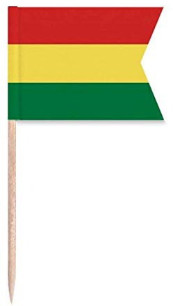 Bandera de Bolivia con símbolo de país y patrón de palillo de dientes para etiquetado para fiestas y tartas
