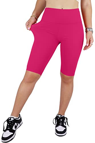 JOPHY & CO. Donna Leggings sopra Il Ginocchio Corti Elasticizzati Pantaloncini sotto Vestiti (cod. 9821) (Fucsia, XL)