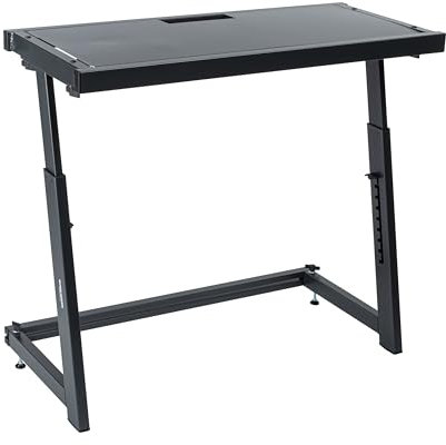 Fame Audio DJ Mobile Tisch, Stabil, Verstellbar, Höhenverstellbar, Platz für DJ-Setup, Optional Laptopablage, 1000mm x 450mm, Belastbar bis 60kg