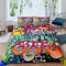 Homemissing Graffiti-Muster Bettwäsche-Set, Hippie-Stil, Graffiti-Stil, für Kinder, Jungen, Straßenkultur, Bettwäsche & Leinen, King-Size Raumdekoration