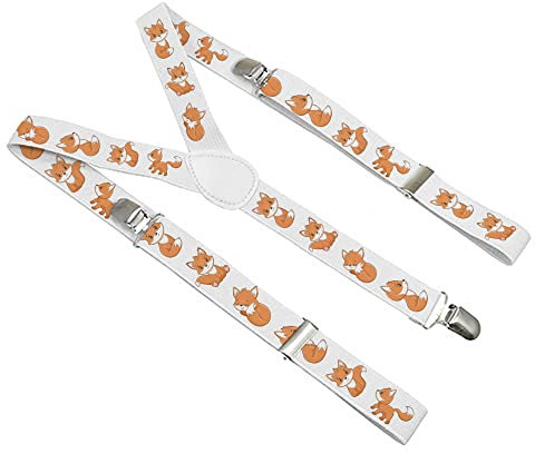 Unisex Kleine Hosenträger für Kinder Mädchen Jungen Kleinkind Baby für 2-8 Jahres alt Muster kleine Füchse [012]