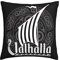 NIBABAEU Dekorative Kissenbezüge, skandinavisches Wikinger-Drachenschiff Valhalla-Inschrift, 40 x 40 cm, quadratisch, Kissenbezüge für Wohnzimmer, Sofa, Couch, Bett, 1 Stück