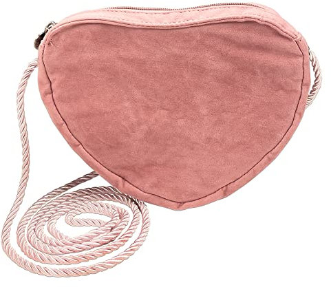 Alpenflüstern Herztasche - Damen Trachtentasche in Herzform, Schultertasche fürs Dirndl, Herz Handtasche zur Tracht, Dirndltasche (rosé) DTA037