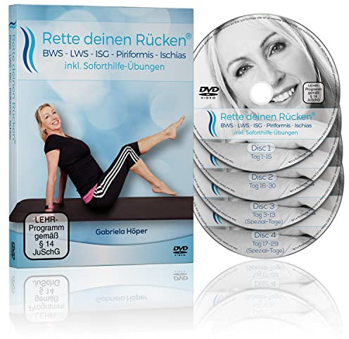 Pilates 4 Life® Rückentraining DVD Rette deinen Rücken inkl. hochwirksamer Soforthilfe-Übungen bei BWS, LWS, ISG, Piriformis, Ischias-Beschwerden