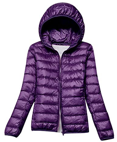 Doudoune Legere Femme Doudoune Légère Fine Femme Hiver Grande Taille Veste Matelassée Blouson Doudoune Matelassé Femme Puffer Jacket Doudoune Duvet Ultralight Capuche Chaude Oversize Femme Violet