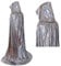 maxToonrain Glitzer-Umhang, Glänzend, Silber, 160 cm, Für Herren und Damen, Karneval, Halloween, Mittelalter, Vampire, Hexe, Gothic, Historisch, Teen, Adult