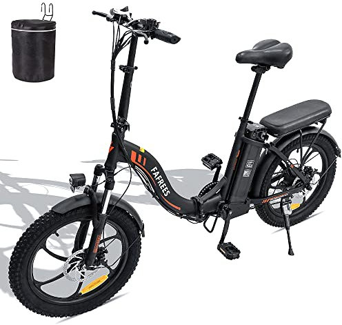 Fafrees Official Electric Bike for Adults,130KM Range, UK Legal Folding E-Bike 250W, 36V 16AH Removable Battery, 7-Speed, 20 inch City & Mountain Electric Bicycle,Lightweight & Portable