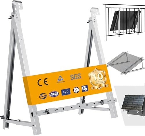 E.For.U® Balkonkraftwerk Halterung Balkon 1300mm, Solarpanel Halterung verstellbar Winkel 0-40°, PV-Halterung für Geländer,Flachdach, Garten und Wand, für 1 Stück Solarmodule, 0% MwSt.