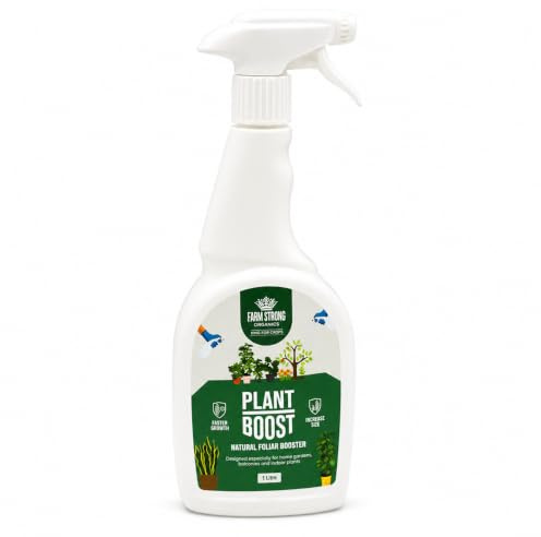 FARM STRONG ORGANICS Plant Boost Foliar Spray – Ready-to-Use Natural Plant Treatment for Healthy Growth, Stronger Plants & Improved Yields – Bio-Stimulant for Vegetables, Herbs & Garden Plants, 1L