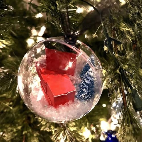 Miniatur-Weihnachtskugel-Ornamente in Express-Box-Set für 2023 Feiertagsdekoration, kunstvolle Weihnachtsbaumkugeln aus Kunststoff