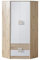 MINIO go for it - Eckschrank 87 x 190 x 87 cm Nimes, Eckkleiderschrank mit 2 Türen, 2 Schubladen, 1 Kleiderstange, 3 Einlegeböden, Eckkleiderschrank Weiß/Eiche Hell
