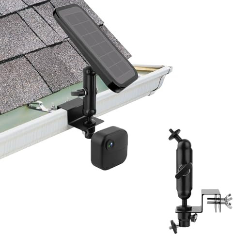 Mippko 2-in-1 Dachrinnenhalterung für Überwachungskamera und Solarpanel, kompatibel mit Arlo Pro 4/Pro 3/Pro 2/Pro/Arlo Ulra/Blink (4. Generation)/(3. Generation) XT3/XT2/XT, verstellbare Halterung