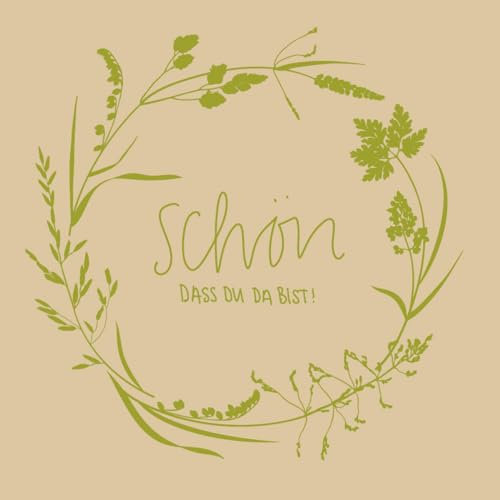 Mank Softpoint Serviette, Schön, dass du da bist!, 2-lagig Tissue 24 x 24 cm Feier Event Geburtstag Hochzeit 100 Stück (Recycled Tissue)