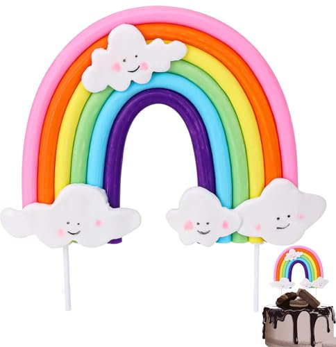 aqlbhz Rainbow Cake Topper Rainbow Cake Decoration Birthday Cake Toppers Rainbow Theme Cake Supplies for for Boys and Girl Birthday Party Decorations Supplies Wedding Cake Decorations Supplies