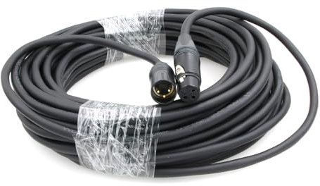 ZBLZGP Cable de extensión XLR macho de 3 pines a XLR hembra de 3 pines para luces de escenario, conexión de señal DMX (cable XLR original de 3 pines, 50 m)