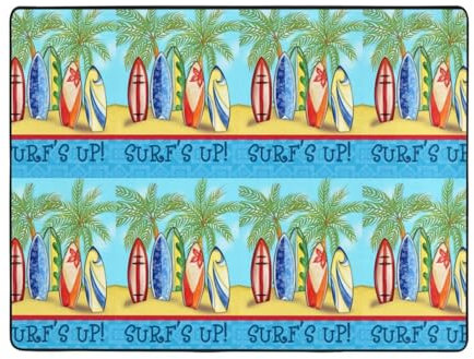 OPSREY Surfbrett-Teppich, bedruckt, weich, rutschfest, flauschig, dekorativer Teppich für den Innenbereich