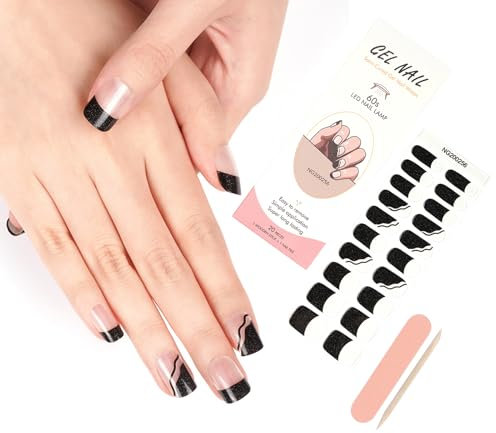 ZAHRVIA Nagelfolien | Französische Linien UV Gel Nagelfolie | 20 pcs Nagelfolie Selbstklebend | Gel Nail Stickers, Gellack Wraps für Nagel
