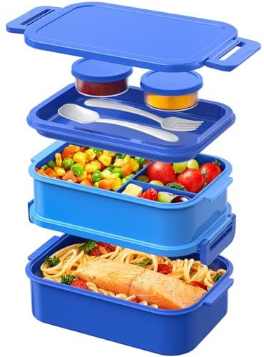 WayEee Fiambrera para adultos, 2130 ml, grande, volumen Bento Box a prueba de fugas, fiambrera para adultos, sin BPA, para oficina, escuela