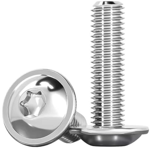 Drenky Schrauben Torx 10 Stück, M8x30mm Linsenkopfschraube mit Flansch Flanschschrauben ISO 7380-2 Gewindeschrauben Rostfrei Edelstahl A2 V2A Flachkopf Schrauben Mit Scheibe, Vollgewinde