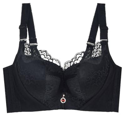 YUYUCH Smooth Super Push Up Add One Cup Comfort Bras for Women Plus Size Floral Lace Underwire Soft Cup Everyday Bra