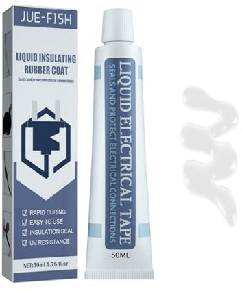Okaywork Revestimiento de Goma Aislante Líquido, Pegamento Aislante Liquido, Capa de Goma Aislante Líquido, Pasta de Tubo de Cinta Eléctrica, Sellador Aislante Adhesivo de Banda Impermeable-50 ml