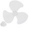 EXTRWORY Replacement Parts for 16 Inch Standing Fan or Table Fan, Household Plastic Fan Blade Three Blades with Nut Cover for Pedestal Fans, Low Noise (White)
