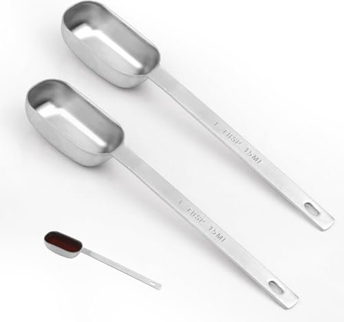 2 Pieces 3 Teaspoon(15 Ml | 3 TSP | 1 Tbsp | 1/2 Oz) Stainless Steel Single Measuring Spoons, Long Handle Metal Measuring Spoon, Individual Measuring Spoons Kitchen Gadgets for DIY Cooking Baking