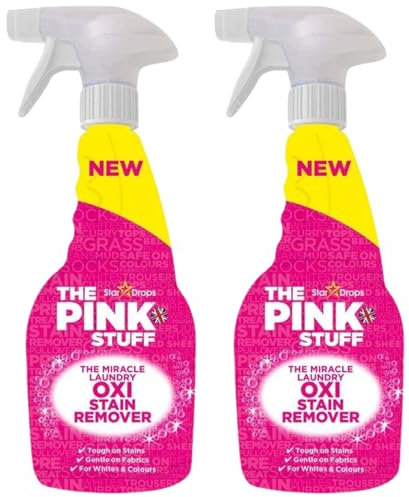 The Miracle Laundry Oxi Fleckenentferner 500 ml je 2 Stück - Pink Stuff Fleckenentferner für Kleidung Weiß und Farben oder Stoff mit Fresh Clean Duft