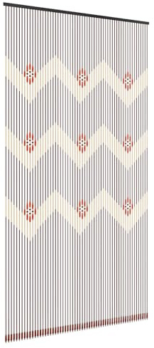Treeisland Rideau de porte en perles de bois - 90 x 195 cm - 60 brins - En bois de bambou - Décoration pour véranda, couloir