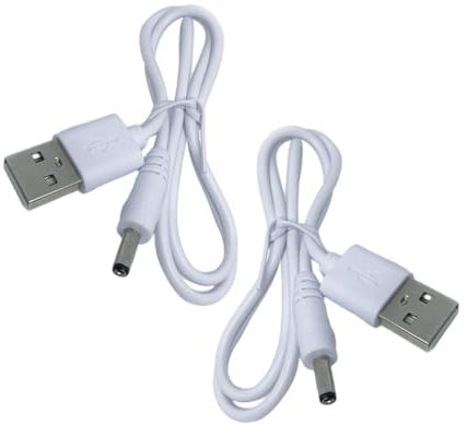 JECOMPRIS 2pcs Usb to Charger Cable Portable Power Cord for Table Lamp Fan Tablet Flexible Compatibility Convenient Charging