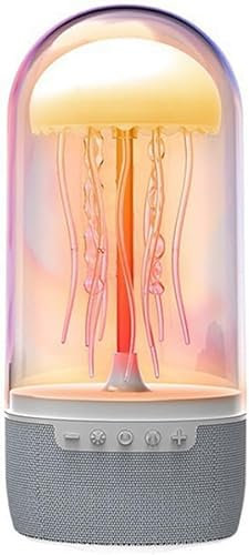 NAUXIU Altavoz Bluetooth de medusas suspendidas para natación, inalámbrico, lámpara de medusas, altavoz LED de medusas de fantasía, luz nocturna, 5 colores, decoración de mesa de noche, cumpleaños