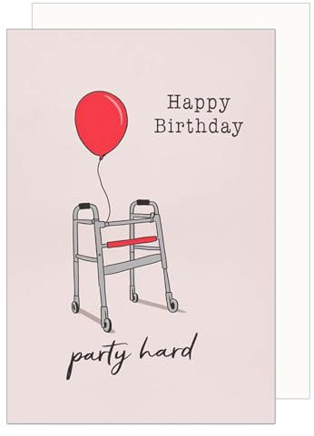 Edition Seidel Premium Geburtstagskarte mit Umschlag. Glückwunschkarte Grußkarte Karte mit lustigem Spruch Geburtstag Happy Birthday Mann Frau Rollator (G3628 SW024)