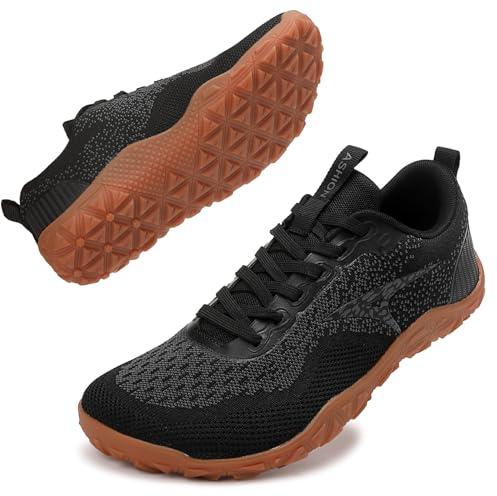 ASHION Barfußschuhe mit Breite Zehenbox Herren Minimalistische Outdoor Traillaufschuhe Herren Fitnessschuhe Sneaker