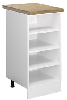 Vicco Küchenregal R-Line, Weiß, 40 cm, AP Eiche